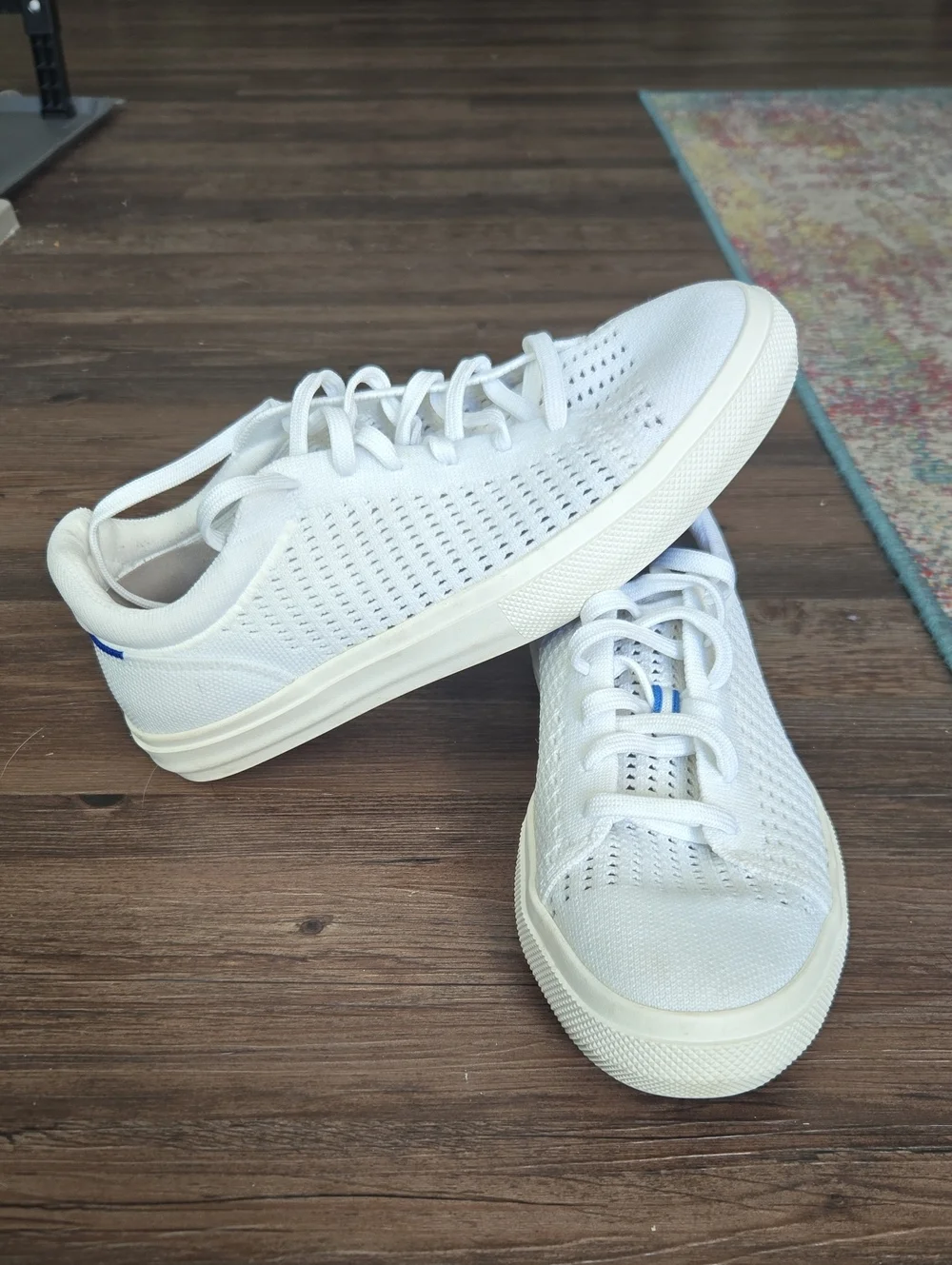 Rothy's White Knit Lace Up Washable Sneakers